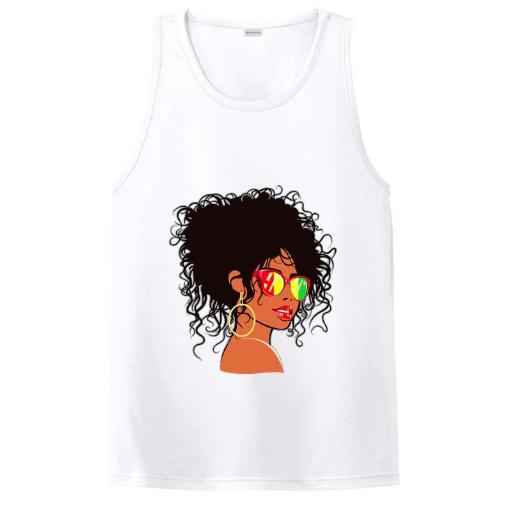 Afro African American Women Black Melanin Queen Juneteenth PosiCharge Competitor Tank