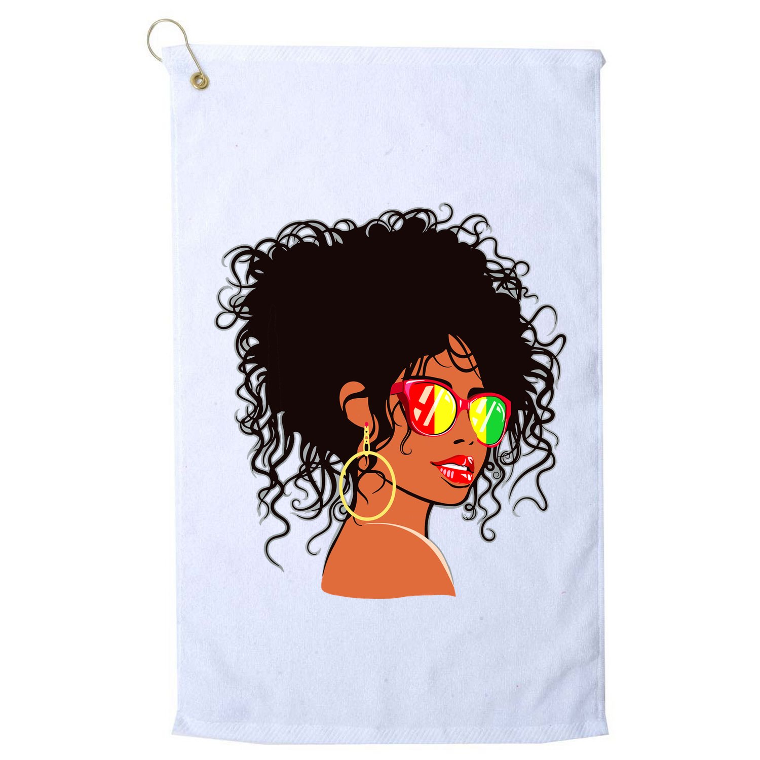 Afro African American Women Black Melanin Queen Juneteenth Golf Towel