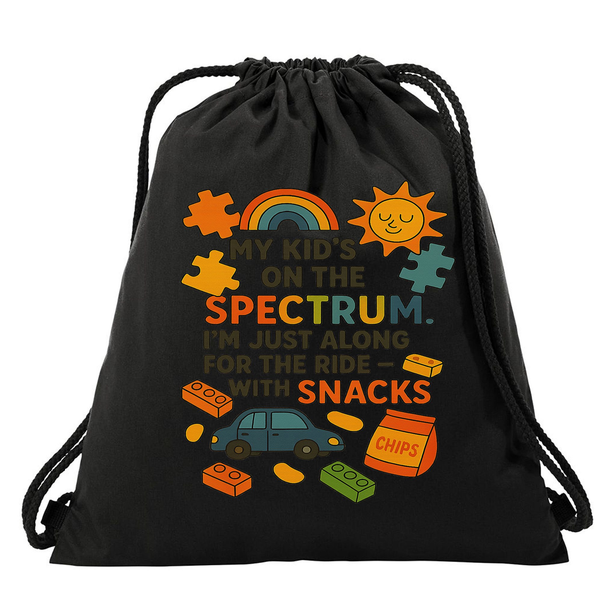 Autism Awareness Acceptance Spectrum Drawstring Bag