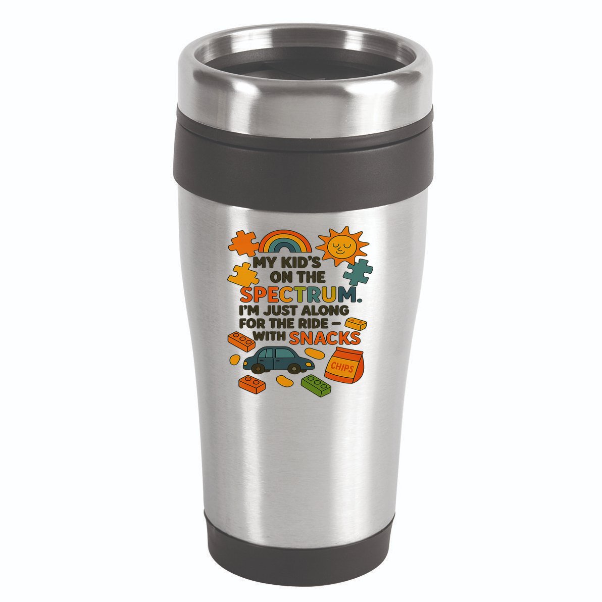 Autism Awareness Acceptance Spectrum 16oz Travel Tumbler