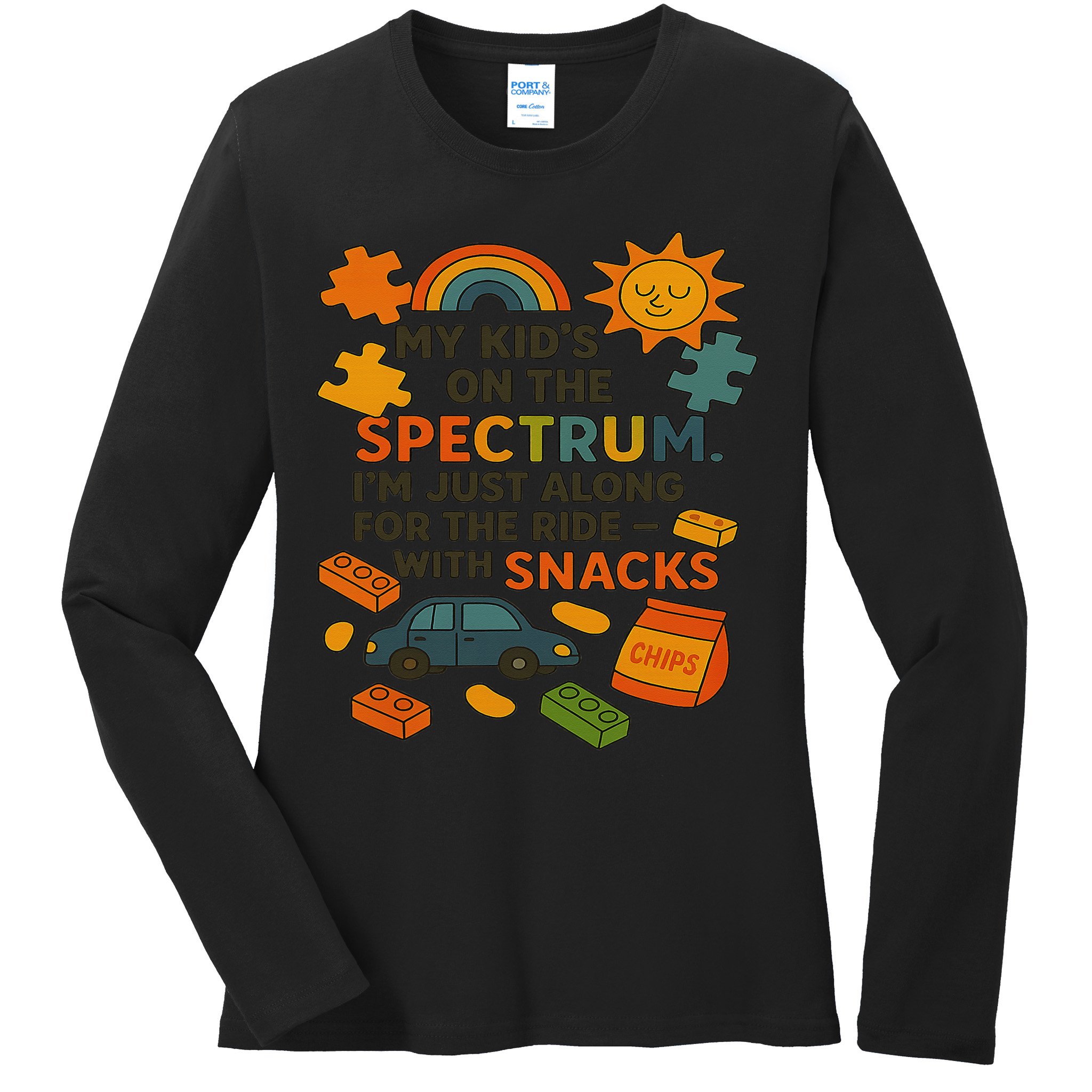 Autism Awareness Acceptance Spectrum Ladies Long Sleeve Shirt