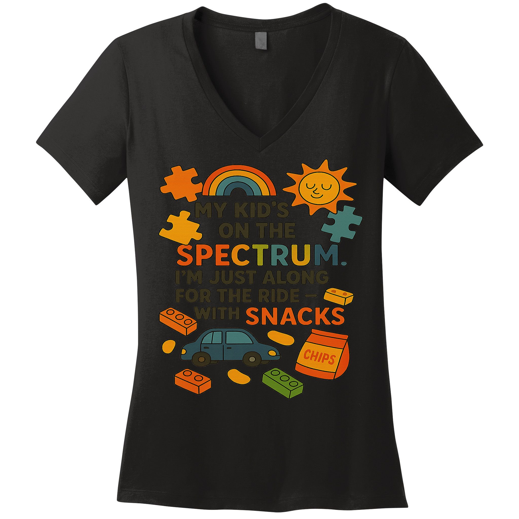 Autism Awareness Acceptance Spectrum Women's V-Neck T-Shirt
