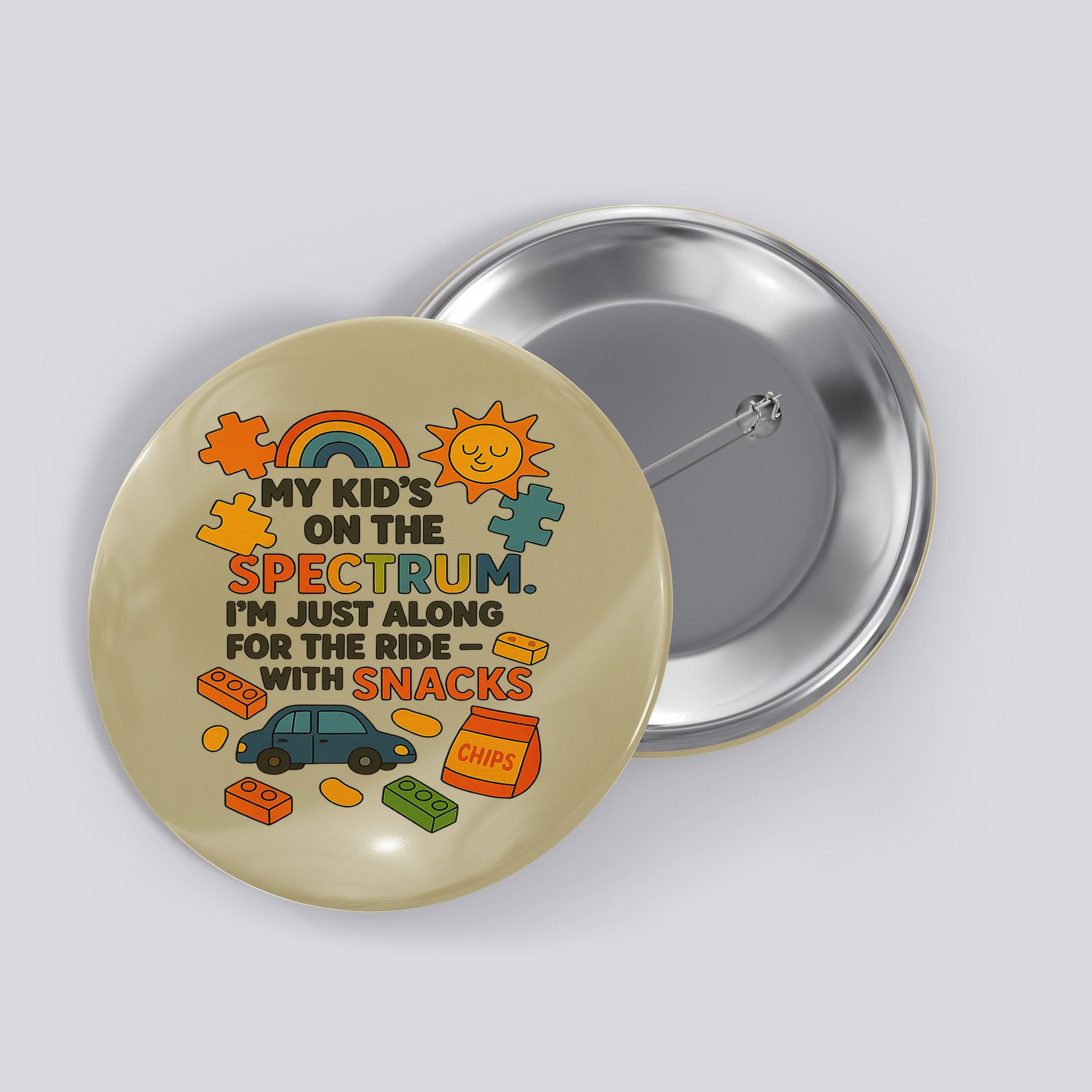Autism Awareness Acceptance Spectrum Button