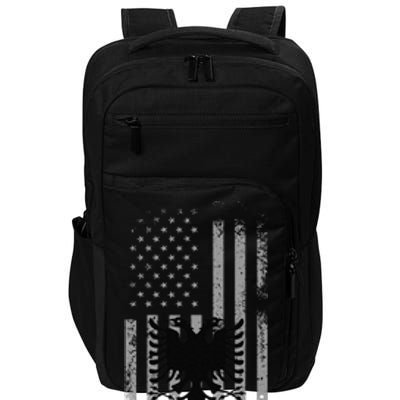 Albania Albanian American Flag Double Headed Eagle Patriotic Impact Tech Backpack