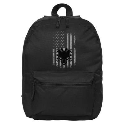 Albania Albanian American Flag Double Headed Eagle Patriotic 16 in Basic Backpack