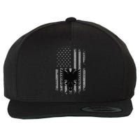 Albania Albanian American Flag Double Headed Eagle Patriotic Wool Snapback Cap