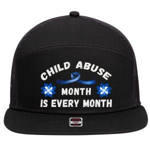 April Abuse Awareness Month Is Every Month Teacher Gift 7 Panel Mesh Trucker Snapback Hat