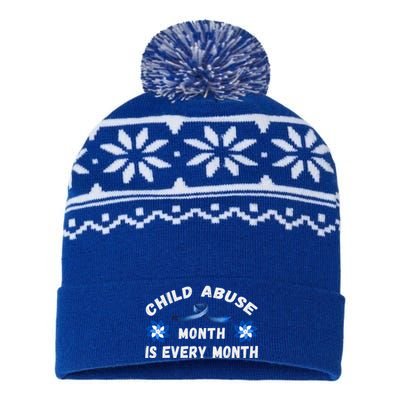 April Abuse Awareness Month Is Every Month Teacher Gift USA-Made Snowflake Beanie