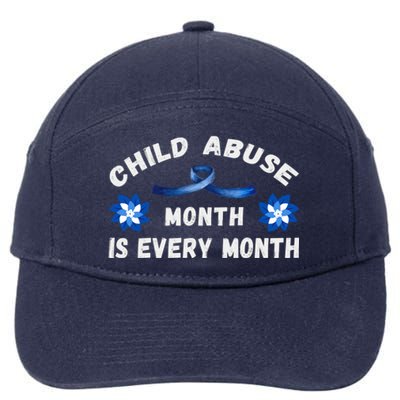 April Abuse Awareness Month Is Every Month Teacher Gift 7-Panel Snapback Hat