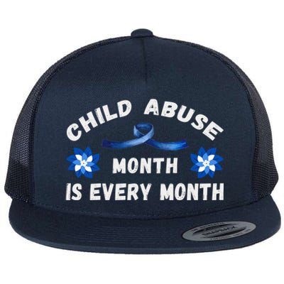 April Abuse Awareness Month Is Every Month Teacher Gift Flat Bill Trucker Hat