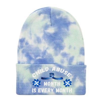 April Abuse Awareness Month Is Every Month Teacher Gift Tie Dye 12in Knit Beanie