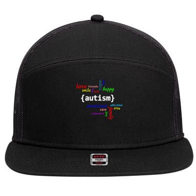 Autism - Autism Awareness for Men Women & Kids 7 Panel Mesh Trucker Snapback Hat