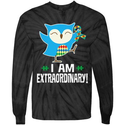 Autism Awareness Autistic Spectrum Disorder Owl Tie-Dye Long Sleeve Shirt