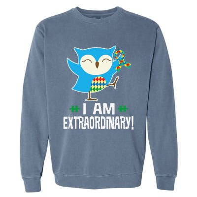 Autism Awareness Autistic Spectrum Disorder Owl Garment-Dyed Sweatshirt