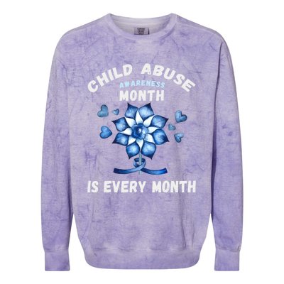 April Abuse Awareness Month Is Every Month Teacher Gift Colorblast Crewneck Sweatshirt