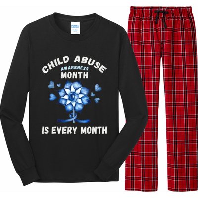 April Abuse Awareness Month Is Every Month Teacher Gift Long Sleeve Pajama Set