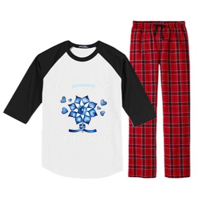 April Abuse Awareness Month Is Every Month Teacher Gift Raglan Sleeve Pajama Set