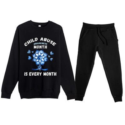 April Abuse Awareness Month Is Every Month Teacher Gift Premium Crewneck Sweatsuit Set