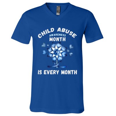 April Abuse Awareness Month Is Every Month Teacher Gift V-Neck T-Shirt