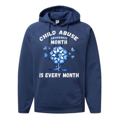 April Abuse Awareness Month Is Every Month Teacher Gift Performance Fleece Hoodie