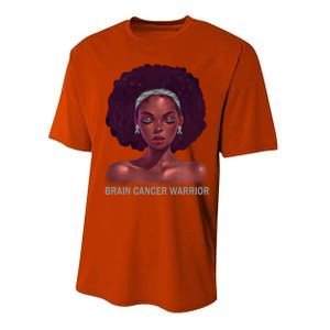 Afro African American Black Brain Cancer Warrior Gift Performance Sprint T-Shirt