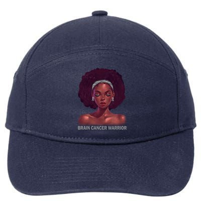 Afro African American Black Brain Cancer Warrior Gift 7-Panel Snapback Hat