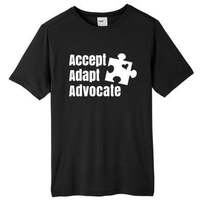 Accept Adapt Advocate Puzzle Piece Autism Awareness Great Gift Tall Fusion ChromaSoft Performance T-Shirt