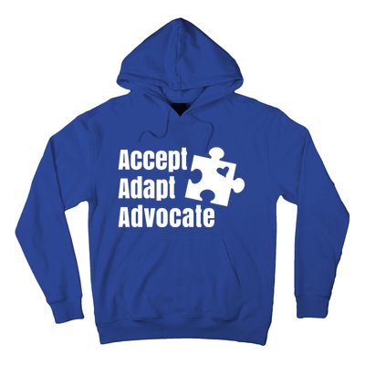 Accept Adapt Advocate Puzzle Piece Autism Awareness Great Gift Hoodie