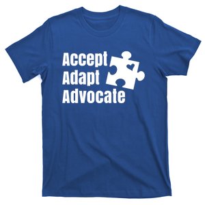 Accept Adapt Advocate Puzzle Piece Autism Awareness Great Gift T-Shirt