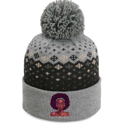 Afro African American Black Carcinoid Cancer Warrior Meaningful Gift The Baniff Cuffed Pom Beanie