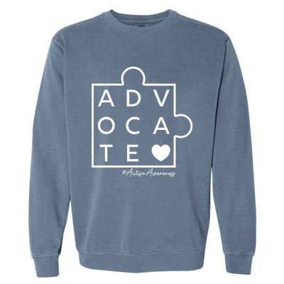 Autism Awareness Advocate Support Accept Adapt Advocate Meaningful Gift Garment-Dyed Sweatshirt