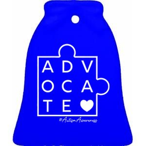 Autism Awareness Advocate Support Accept Adapt Advocate Meaningful Gift Ceramic Bell Ornament