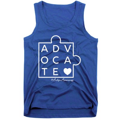 Autism Awareness Advocate Support Accept Adapt Advocate Meaningful Gift Tank Top