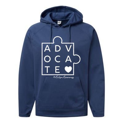 Autism Awareness Advocate Support Accept Adapt Advocate Meaningful Gift Performance Fleece Hoodie