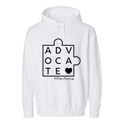 Autism Awareness Advocate Support Accept Adapt Advocate Meaningful Gift Garment-Dyed Fleece Hoodie