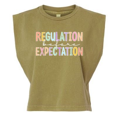 Autism Awareness Acceptance Regulation Before Expectation Garment-Dyed Women's Muscle Tee