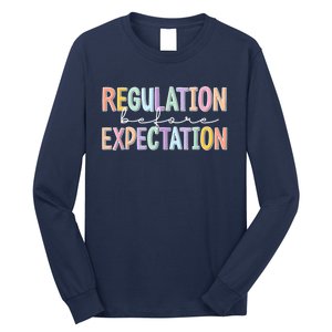 Autism Awareness Acceptance Regulation Before Expectation Long Sleeve Shirt