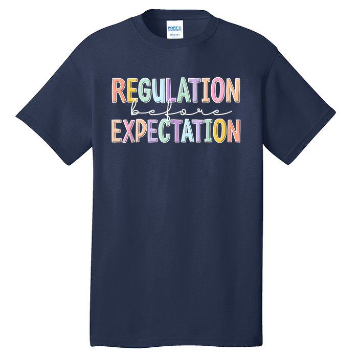 Autism Awareness Acceptance Regulation Before Expectation Tall T-Shirt