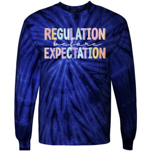 Autism Awareness Acceptance Regulation Before Expectation Tie-Dye Long Sleeve Shirt