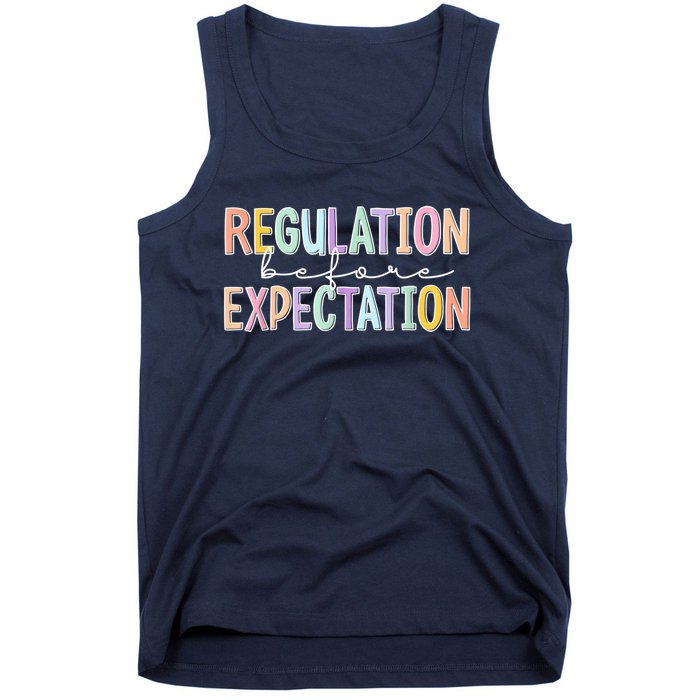 Autism Awareness Acceptance Regulation Before Expectation Tank Top