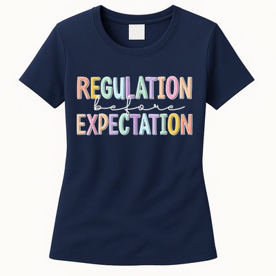 Autism Awareness Acceptance Regulation Before Expectation Womens T-Shirt