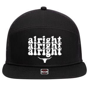 Alright Alright Alright Texas Pride State Usa Longhorn Bull 7 Panel Mesh Trucker Snapback Hat