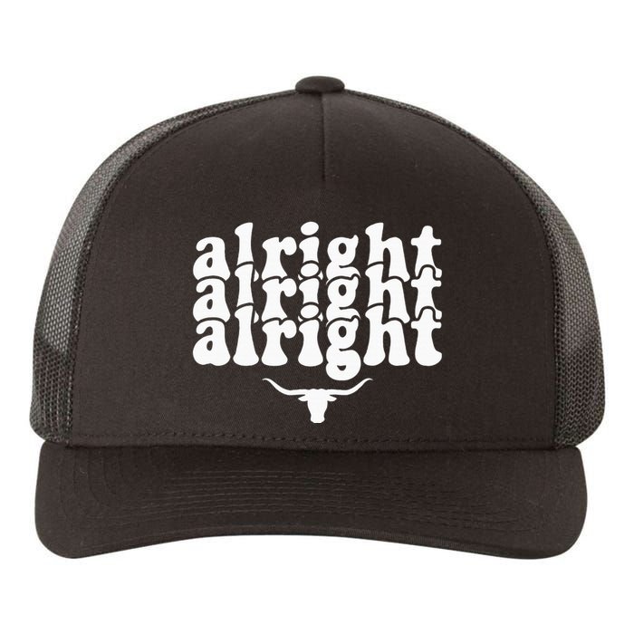 Alright Alright Alright Texas Pride State Usa Longhorn Bull Yupoong Adult 5-Panel Trucker Hat