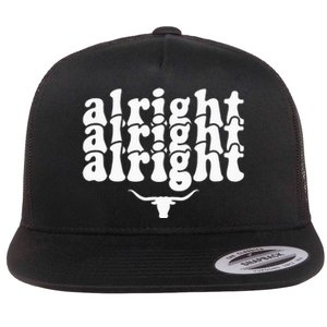 Alright Alright Alright Texas Pride State Usa Longhorn Bull Flat Bill Trucker Hat