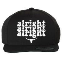 Alright Alright Alright Texas Pride State Usa Longhorn Bull Wool Snapback Cap