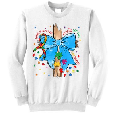 Autism Awareness Autistic God Save Faith  Sweatshirt