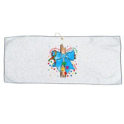 Autism Awareness Autistic God Save Faith  Large Microfiber Waffle Golf Towel