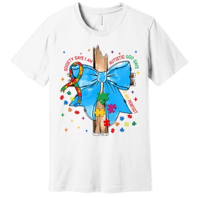 Autism Awareness Autistic God Save Faith  Premium T-Shirt