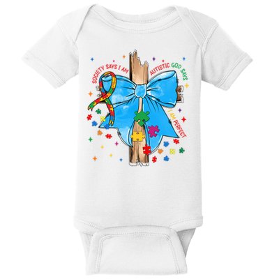 Autism Awareness Autistic God Save Faith  Baby Bodysuit