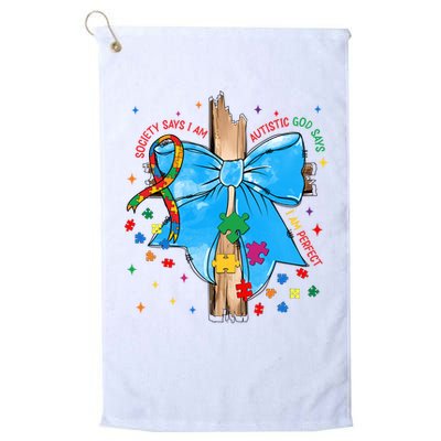 Autism Awareness Autistic God Save Faith  Golf Towel